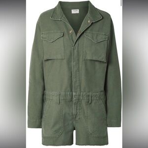 FRAME Green denim romper/playsuit size S